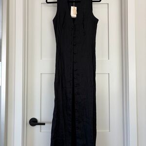 Doen Black Button-Down Maxi Dress